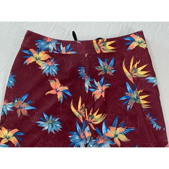 Volcom Lightweight Quick Dry Board Cargo Shorts. Burgundy Floral, Men's 30. EUC! - Picture 5 of 5